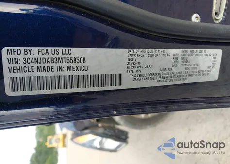 2021 Jeep Compass Sport из США, поврежденный, VIN 3C4NJDAB3MT558508